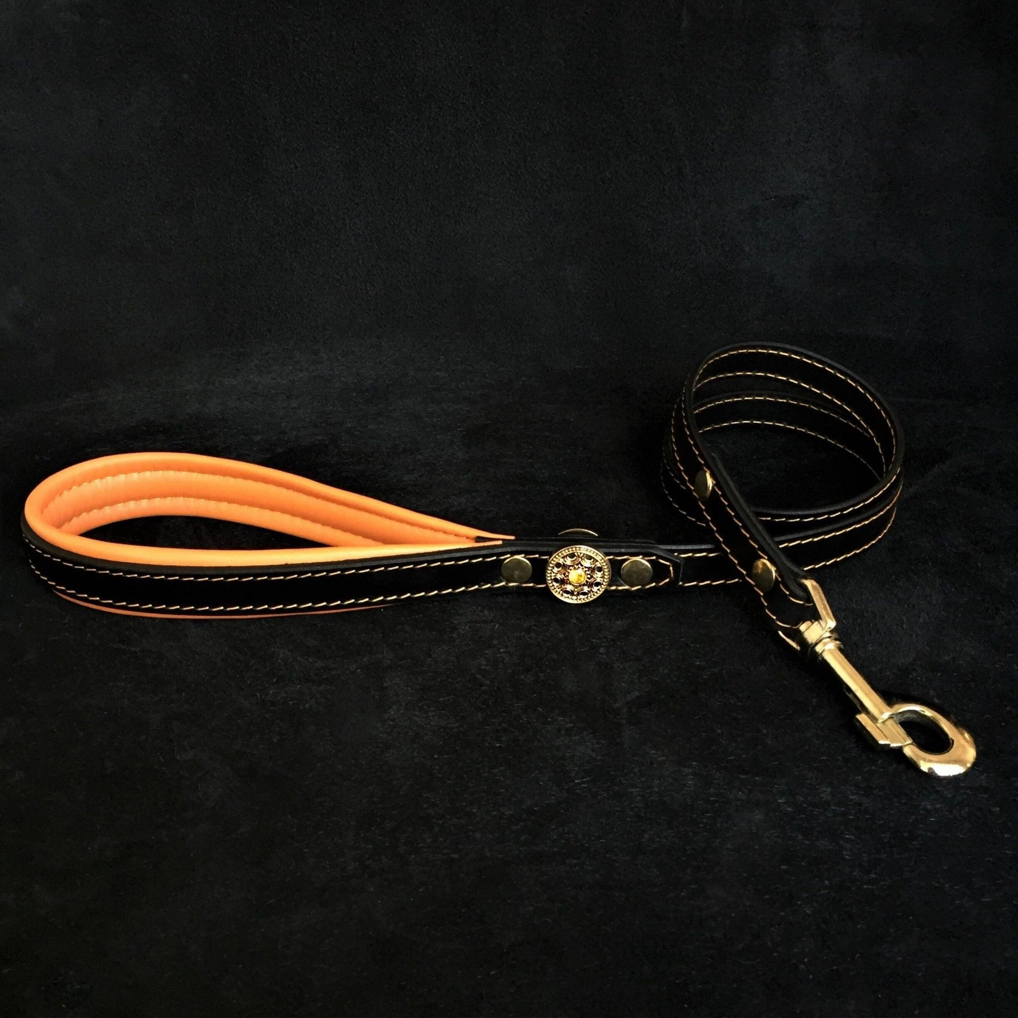 ''Bijou'' harness Black & Orange for big dogs