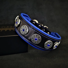 "Bijou" collar black & blue