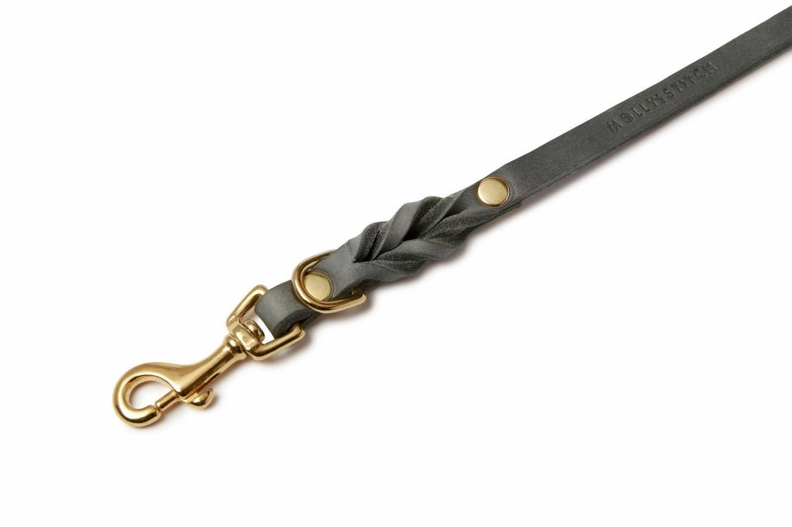Butter Leather 3x Adjustable Dog Leash - Timeless Grey