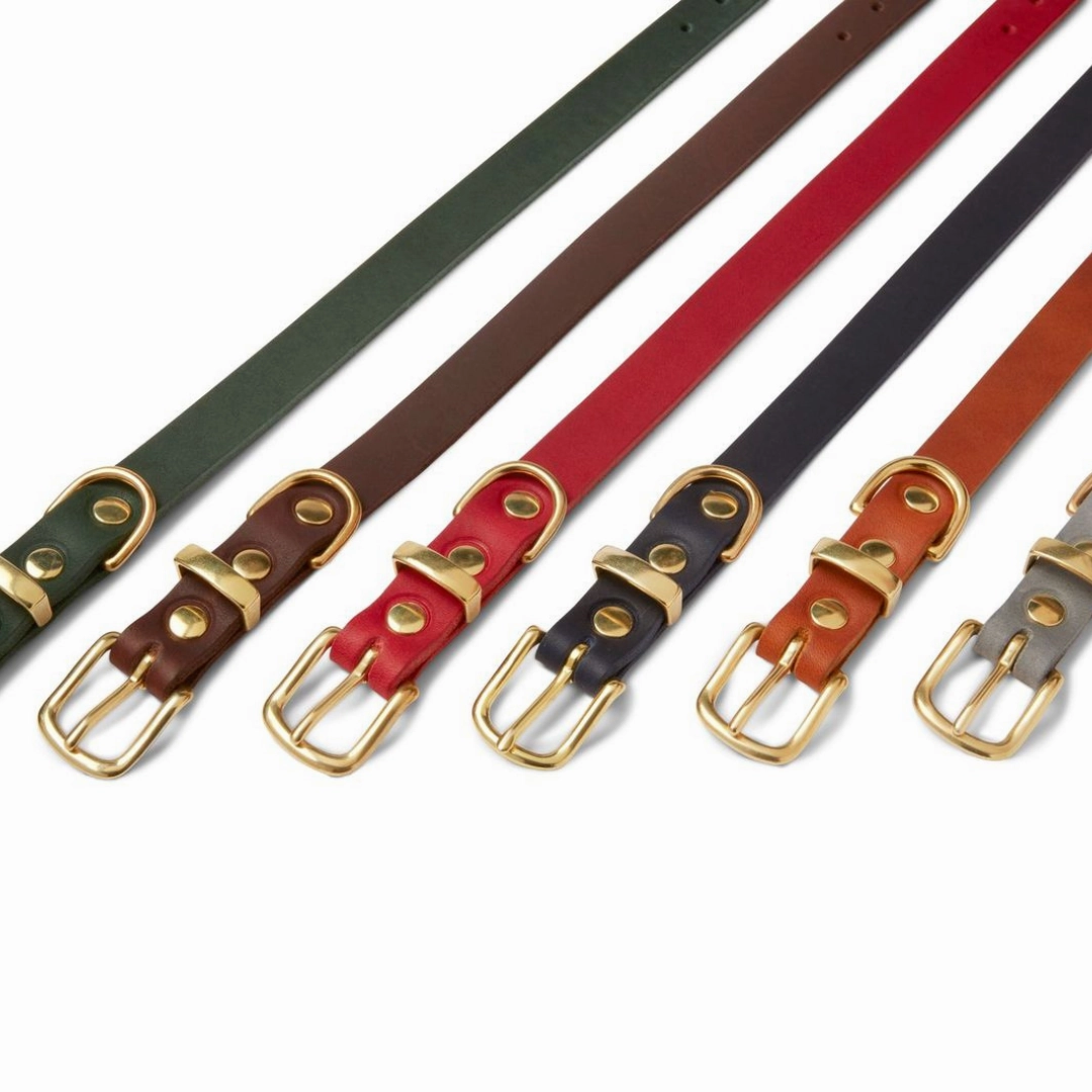 Butter Leather Dog Collar - Chili Red