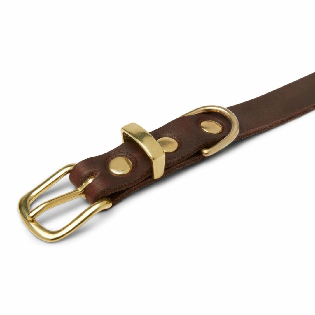 Butter Leather Dog Collar - Classic Brown