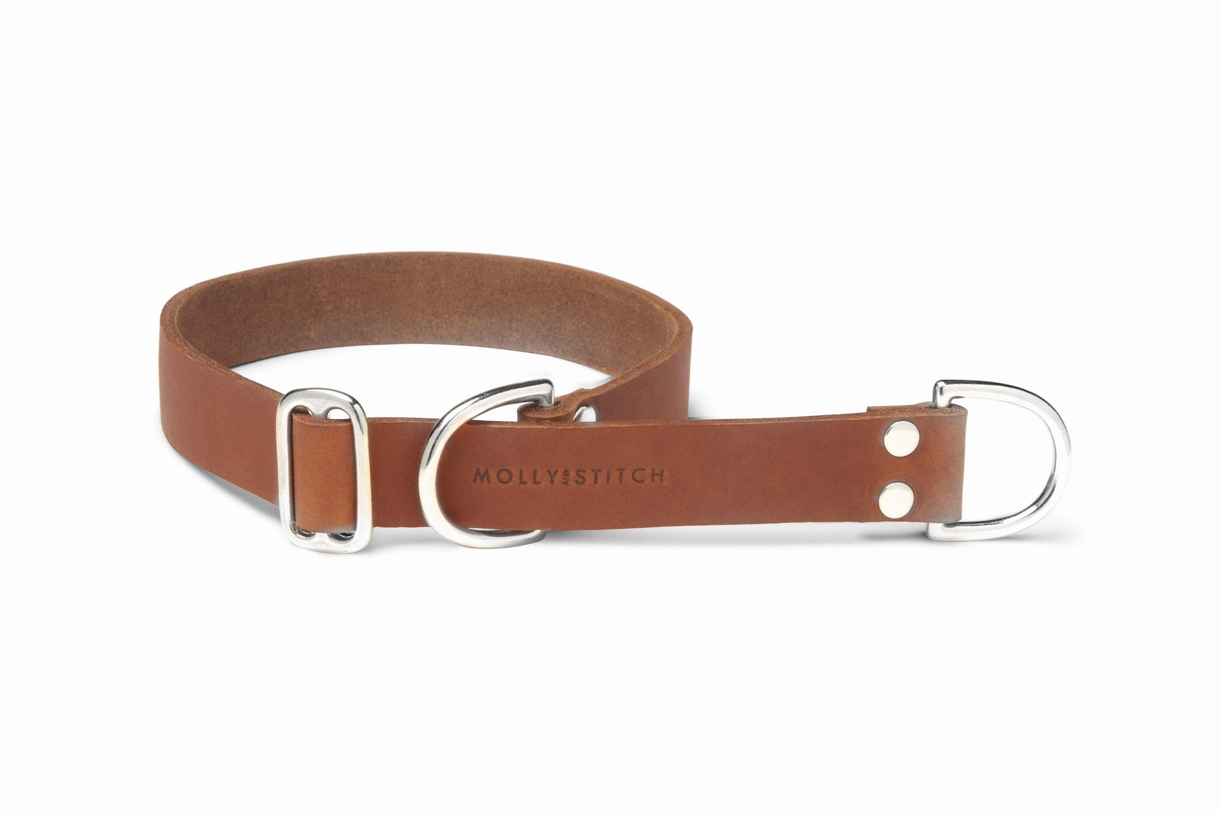 Butter Leather Retriever Dog Collar - Sahara Cognac