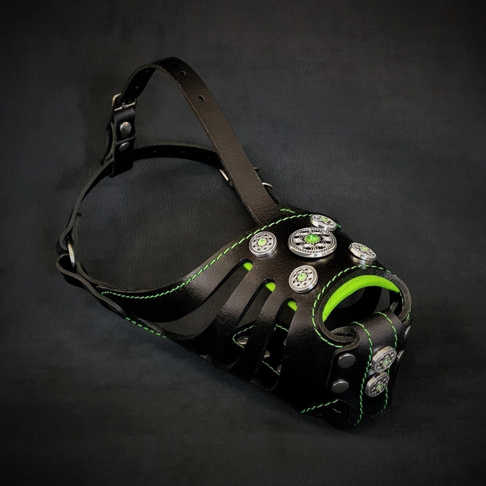 The ''Bijou'' Basket Muzzle Black & Green