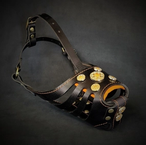 The ''Bijou'' Basket Muzzle Black & Orange