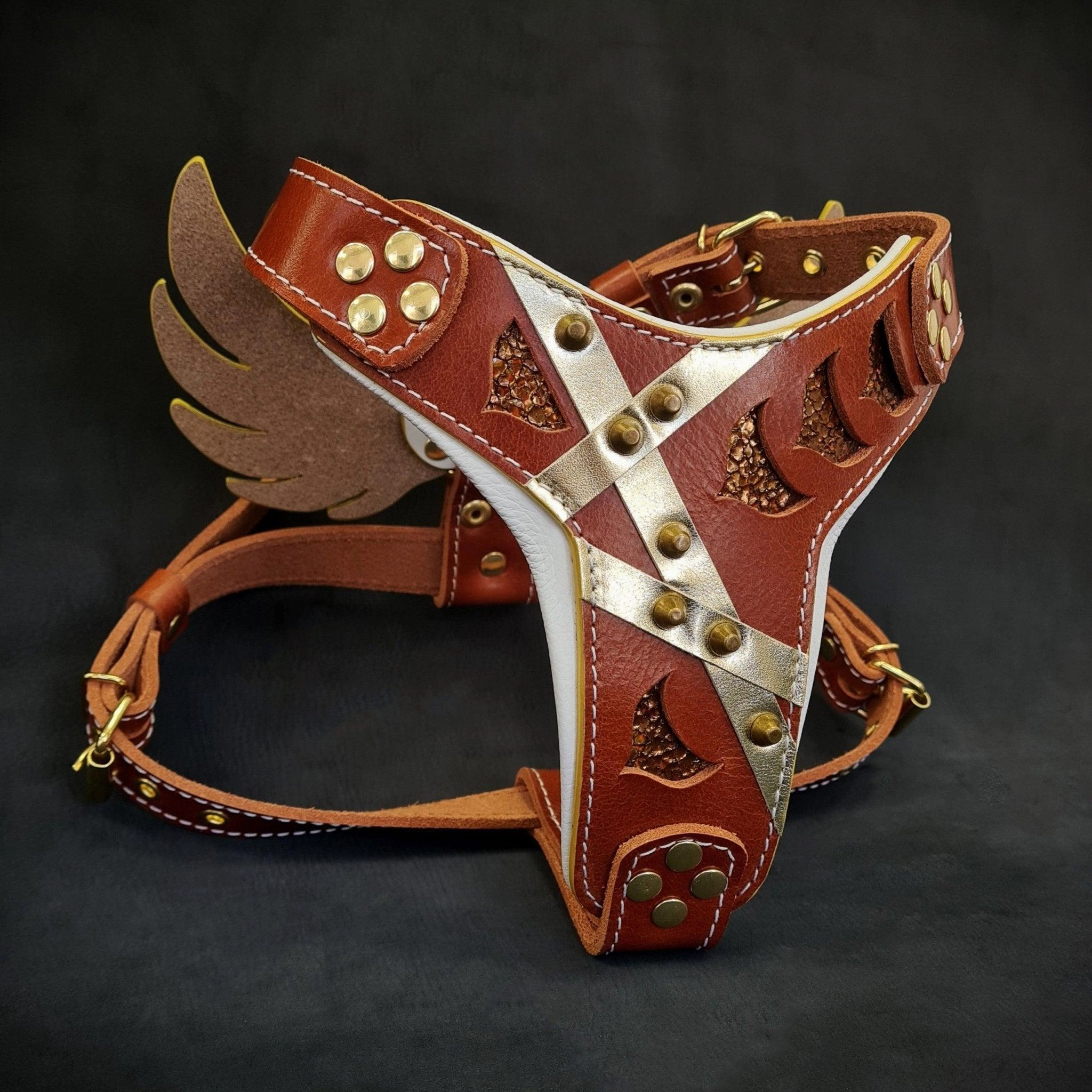 The "Hermes" leather harness -  Large and Giant Breeds