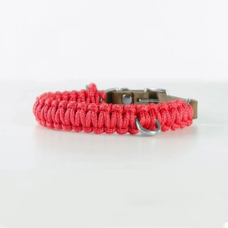 Touch of Leather Dog Collar - Lipstick