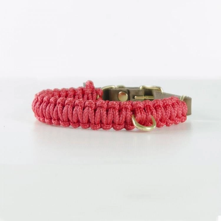 Touch of Leather Dog Collar - Lipstick