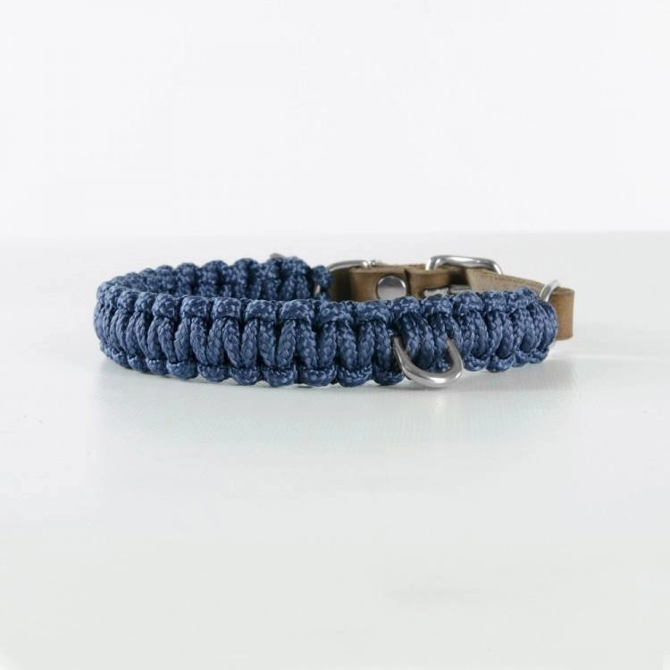 Touch of Leather Dog Collar - Navy