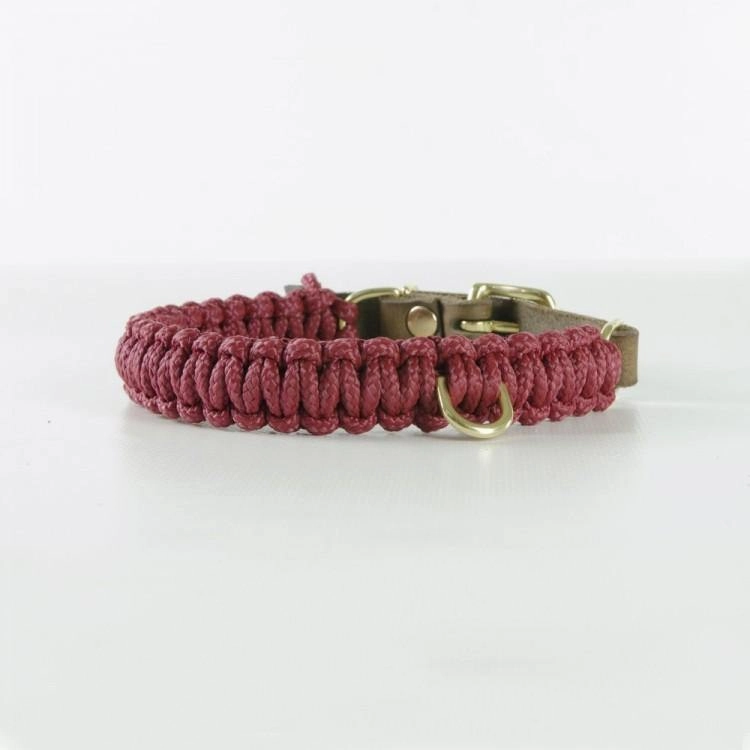 Touch of Leather Dog Collar - Redwine