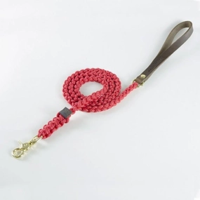 Touch of Leather Dog Leash - Lipstick