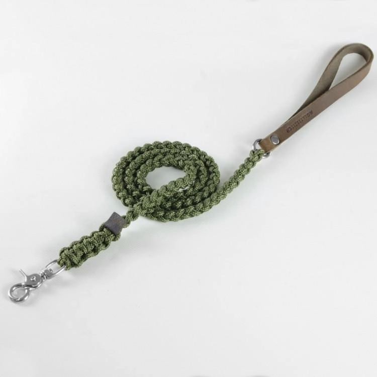 Touch of Leather Dog Leash - Military