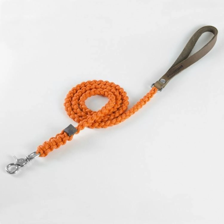 Touch of Leather Dog Leash - Pumpkin