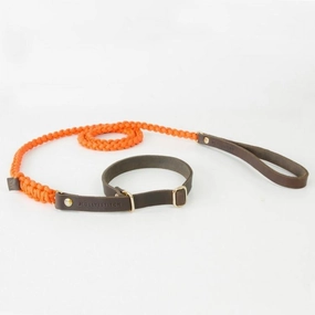Touch of Leather Retriever Dog Leash - Pumpkin
